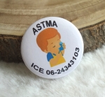 Astma/Bronchitis of andere tekst button 5cm