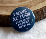 Buttons met naam model "AUTISME stoer", 4 stuks 3,8cm 