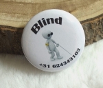 Button blind of slechtziend per stuk 5cm of 7,5cm