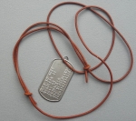 Dogtag met leren ketting