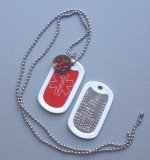 Dogtag met medische sticker en bedel