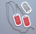 Dogtags met medische stickers