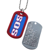 Dogtag SOS achterkant geponst 