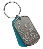 Dogtag met sleutelhanger in diverse kleuren