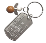 Dogtag met sleutelhanger engel edelsteen