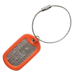 Dogtag sleutelhanger sleutelkabel roestvaststaal met gratis silencer