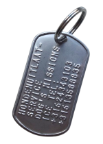 Dogtag incl. RVS sleutelring en gratis silencer