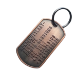 Dogtag koper incl. RVS sleutelring en gratis silencer 