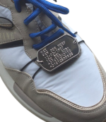 Shoe tag geponst RVS 6 regels