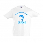 Kinder t-shirt bedrukt met naam zwemdiploma 