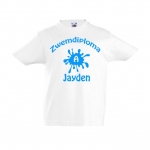 Kinder t-shirt bedrukt met naam zwemdiploma