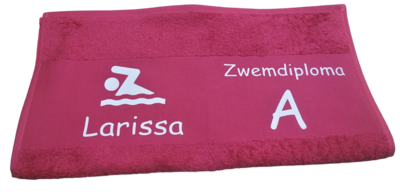 Handdoek zwemdiploma bedrukt 