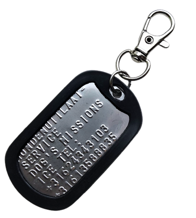 dogtag RVS met RVS kliksluiting 