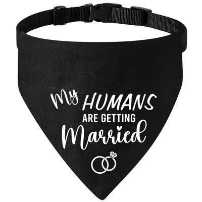 Honden bandana bedrukt met My humans are getting married