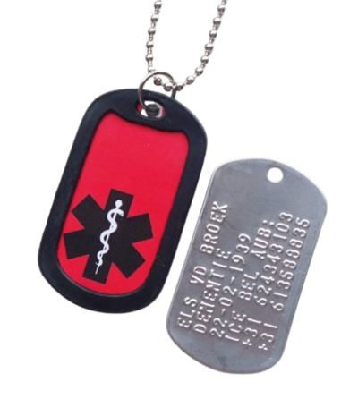 Dogtag medisch teken sticker