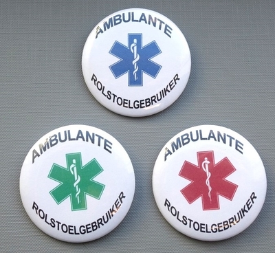 Ambulante rolstoelgebruiker button 5cm 